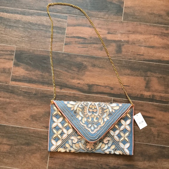 Francesca's Collections Handbags - Beaded envelope Bag with Chain strap